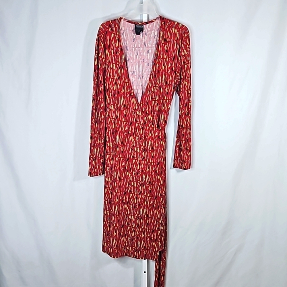 BIGIO COLLECTION Red Wrap Dress Sz 12